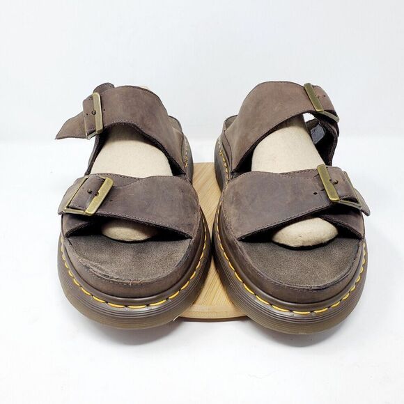 Dr Doc Martens Sandals Mens 14 Platform 2 Strap Buckle Brown Shoes Casual Y2K - Picture 3 of 10
